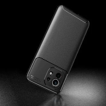 Caz de telefon pentru Xiaomi Mi de Caz 11 Fibra de Carbon Textura Moale TPU Silicon rezistent la Șocuri Acoperire pentru Xiaomi Mi 11 Mi11 10T Lite Pro 5G