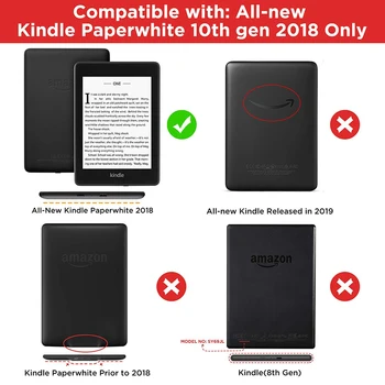 Caz moale pentru Kindle Paperwhite 2018 Smart Cover se Potrivește Amazon Kindle Paperwhite 4 Capacul (10-Gen-2018) cu Auto Wake/Sleep