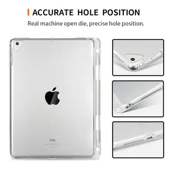 Caz Moale rezistent la socuri Pentru iPad Pro 12.9 2020 Pro 11 2018 2017 TPU Caz Pentru Apple iPad Air 4 10.9 Clar Capac Spate+Suport de Creion