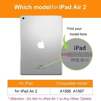Caz pentru Ipad Aer 2 A1566 A1567 la Șocuri Anti-Zero se Potrivesc Subțire Tabletă Caz Acoperă pentru Apple Ipad Air 2 de Protecție Funda Cazuri