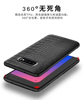 Caz pentru Samsung Galaxy S10 S8 S9 Plus de Cazuri de Acoperire Coajă de Înaltă Imitație de Piele de Crocodil Fundas Capa pentru S 10 8 9 Plus Nota 8 9