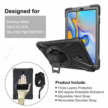 Caz Pentru Samsung Galaxy Tab S 10.5 2018 Tableta Silicon Robust Caz Cu Curea De Umar Pentru Samsung Galaxy Tab Un T590 T595 T597