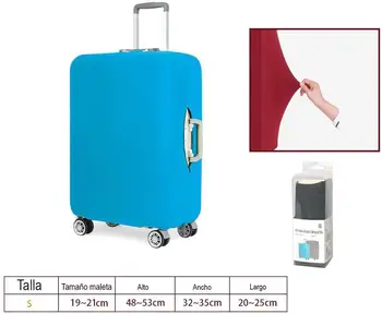 Cazul valiza. Albastru Culoare de protecție de acoperire a bagajelor. Măsuri 53x35x25 cm.