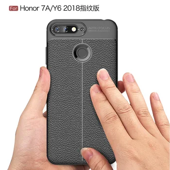 Cazuri pe Onoarea 7A Pro pentru Fundas Caz pe Huawei Honor 7A Pro Y6 2018 Prim Caz Capacul din Fibra de Carbon Fundas Coque Etui Coajă de Telefon