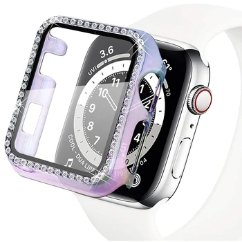 Cazuri pentru apple watch se 6 40mm 44mm caz seria 5 4 HD Temperat Pahar Ecran Protector + Lucios PC-ul Bara de protecție pentru iwatch 3 Spoiler