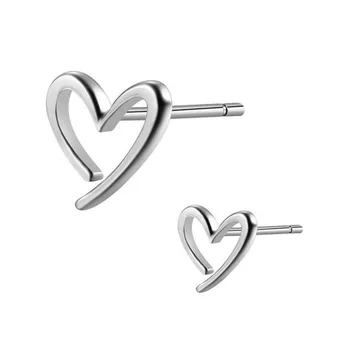 CC S925 Argint Bijuterii Știfturi de Ureche Cercei Pentru Femei Iubitorii de Bijuterii Simplu Inima si Dragoste Cercei Mici Aretes CCE337
