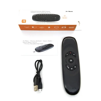 Cea mai bună calitate C120 Mini Tastatura Wireless 2.4 ghz spaniolă Mouse-ul de Aer cu Touchpad Remote Control Android TV Box