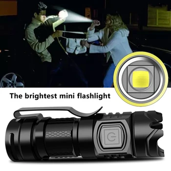 Cea mai Strălucitoare Mini Lanterna Led-uri USB Reîncărcabilă Lanterna Super-Luminos de Înaltă Calitate din Aluminiu rezistent la apa de autoaparare Lanterna 10W