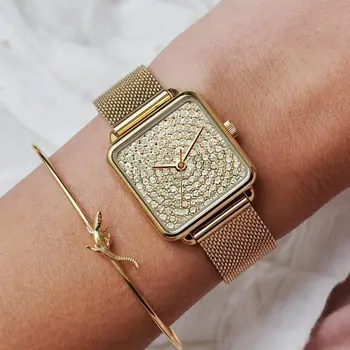 Ceas cu diamante pentru femei ceasuri doamnelor ceas pentru femei cuarț ceas din oțel inoxidabil cristal ceas de mână pentru femei, satti montre femme