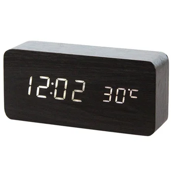Ceas cu LED-uri de Lemn Digital Ceas cu Alarmă Lumina de Noapte cu LED de Afișare a Temperaturii Masă Clockes Birou Electronic Despertador
