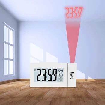 Ceas De Birou Cu Timp De Proiectie Ceas Multi-Funcție De Vreme Calendar Ceas Temperatura Proiector Digital Ceas Cu Alarmă