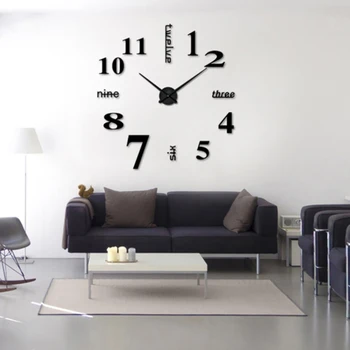 Ceas de perete Ceas Ceasuri 3D DIY Oglindă Autocolante Camera de zi Europa de Perete Stil Home Decor Agățat de Ceas Picătură de Transport maritim