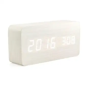 Ceas deșteptător CONDUS de Lemn Ceas de Masa Voice Control Digital Lemn Cu Alimentare prin USB Desktop Ceasuri Ceas Electronic Acasă