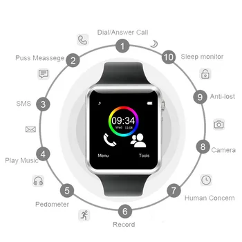 Ceas inteligent Bluetooth Ceas de mână Sport Pedometru Smartwatch cu SIM Card Passometer Camera Suport Smartwatch 2G Pentru Android