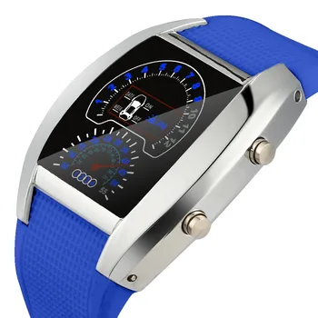 Ceasuri barbati 2019 Noua Moda se Răcească domeniul turbomotoarelor de Aviație Dial Flash LED Ceas Cadou Barbati Lady Masina Sport Metru relogio masculin ceas