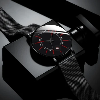 Ceasuri barbati 2020 Moda de Lux Mens de Afaceri Ceas Ultra Subțire Subțire Plasă din Oțel Inoxidabil Curea Cuarț Încheietura Ceas reloj hombre