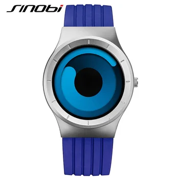 Ceasuri SINOBI Mens de Moda Albastru Curea Silicon Cuarț Ceas de mână pentru Bărbați Ceas 2019 Brand de Top Creative Roti Timpul Ceasuri Sport