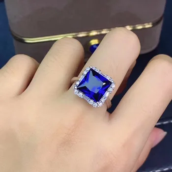 Cel Mai bun GiftFor Prietenul tău fată Naturală real albastru safir inel argint 925 Bine handworked bijuterii inele