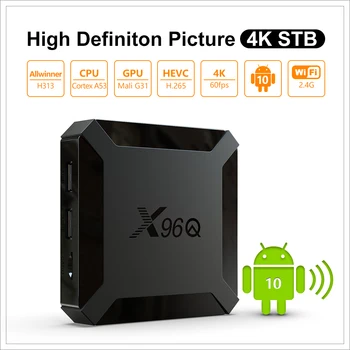 Cel mai bun x96Q Android 10.0 tv box IPTV box x96Q 1G 2G 8G 16G Allwinner H313 smart ip tv, set top box media player nava din franța