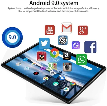 Cele mai noi 10 Inch Tablet PC-ul Octa Core 4GB RAM 32GB ROM Dual SIM 4G LTE Google Android 9.0 GPS Bluetooth 5G WiFi Tableta PC de 10.1+Cadou