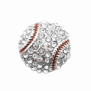 Cele mai noi 10buc/lot de Metal Email de Baseball Cristal Sport Snap Farmecele se Potrivesc 18mm Ginger Snap Butoane Colier Bratari Bijuterii DIY