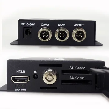 Cele mai noi 2CH MINI dvr mobil în timp Real HD 1080P 2 Canale SD DVR suport 128GB/CVBS/AHD 5.0 MP mini vehicul DVR cu control de la distanță
