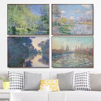 Celebrul Arta Panza Tablou Peisaj Impresionist Claude Monet Postere si Printuri de Arta de Perete pentru Camera de zi Decor Acasă Cuadros