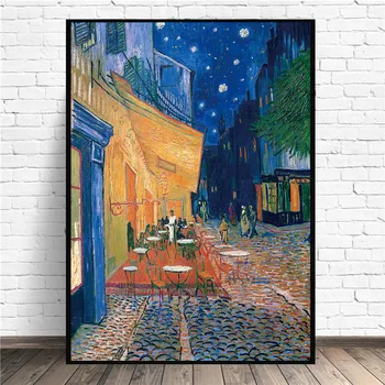 Celebrul Van Gogh Cafe Terasă în Arles pe timp de Noapte Pictura in Ulei Pe Panza, Postere Si Printuri de Arta de Perete de Imagine pentru Camera de zi