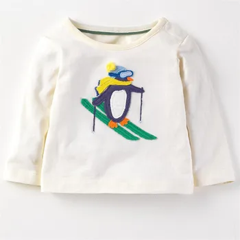 CENKIBEYRA Baieti Maneca Lunga Appliqued Auto Baby Boys T-shirt Sus Maneca Lunga Copii Fete de Îmbrăcăminte Casual, Haine pentru Copii