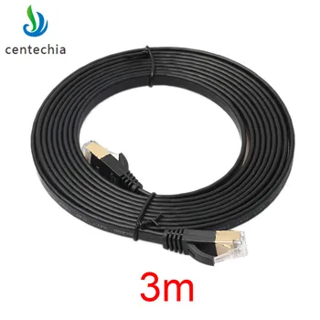 Centechia 3M Cablu Ethernet CAT7 10 Gigabit LAN, Rețeaua de tv prin Cablu cu Conectori RJ45 pentru Modem Router LAN Rețea Playstation