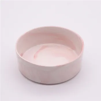 Ceramica Marmura de Companie Castron Adecvate pentru Animale de companie Pentru a Bea Apă și să Mănânce Alimente Diferite Au o Culoare Verde Inchis Roz-Gri Alb