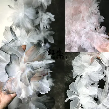 Cerneală stil de arta tie-dye 3D fire de flori creatie vestimentara rochie de designer de moda dantela tesatura accesorii