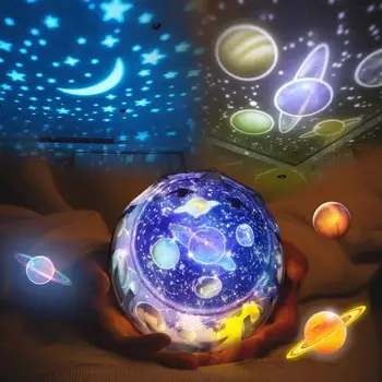 Cerul înstelat de Noapte Lumina de Planeta Magic Proiector Pământ Univers Lampă cu LED-uri Colorate Roti Intermitent Star Copii de Cadou de Crăciun