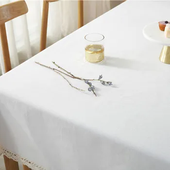 CFen Un Nordic Stil Simplu, Lenjerie de pat din Bumbac fata de Masa de Calitate dantelă Albă Capac de Masă de Masă de Ceai Pânză Loc de luat Masa Mats
