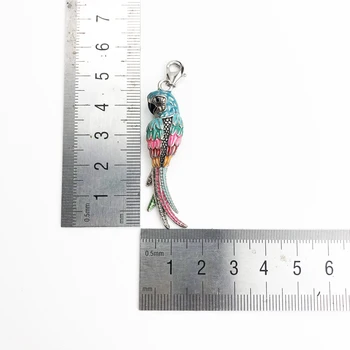 Charm Pandantiv Colorat Papagal,2019 Bijuterii De Moda Trendy Real, Autentic Argint 925 Cadou Pentru Femei Barbati Se Potrivesc Brățară