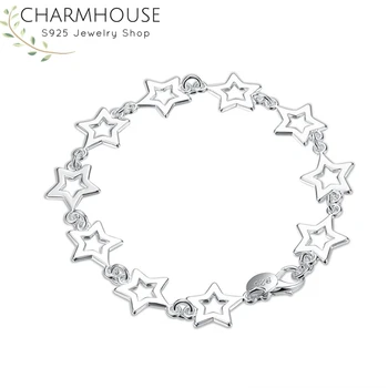 Charmhouse Bratari de Argint Pentru Femei 8mm Plin de Stele Brățară de Lanț & Brățări Pulseira Femme Brățară Moda Bijuterii en-Gros