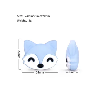 Chenkai 10BUC Fox în Formă de Copil Margele de Silicon Teether Copii Desene animate Pentru Dentitie Baby Nursing Dentiție Colier Suzeta Clipuri