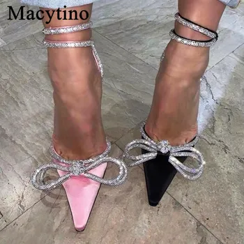 Chic Satin Pantofi de Nunta Glezna ștrasuri din Mărgele Curea a Subliniat de la Picior Toc Înalt Pantofi Pantofi pentru Femei de Vânzare Fierbinte de Vară, Sandale Pantofi