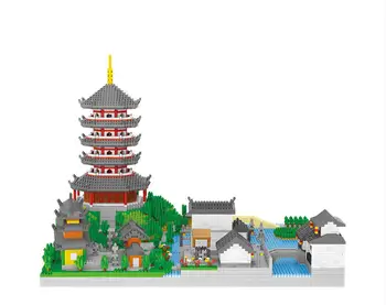 China Faimosul Arhitectura Chineză oraș istoric și cultural DIY Diamant Clădire Desene animate Blocuri de Caramida Copii Jucărie Cadou 7200pcs