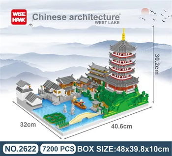 China Faimosul Arhitectura Chineză oraș istoric și cultural DIY Diamant Clădire Desene animate Blocuri de Caramida Copii Jucărie Cadou 7200pcs