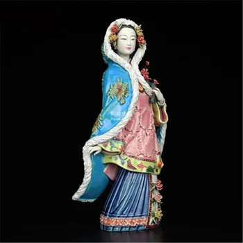 Chineză Stil Rafinat Maestru de Artizanat din Ceramică Frumusete Statui Meșteșuguri Antice Femei Frumoase Sculpturi decor Acasă A1159