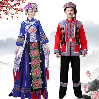 Chineză Tradițională, Costume De Dans Pentru Adulti Minoritate Miao Îmbrăcăminte Scena Festivalului De Performanță Costume