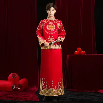 Chineză Tradițională Mireasa Îmbrăcăminte Pratensis Stil Cuplu Roșu Rochie De Seara Rochie De Mireasa Rochie De Sex Feminin Subțire Cheongsam Halat