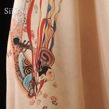 Chineză tradițională pozițional tipărite grele ponderat 35mm matase tesatura lenjerie pentru femei rochie camasa tecidos para costura SP6132