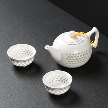 Chineză și Albastru-Alb Rafinat Ceainic Ceramic Teawear ceașcă de Ceai din Portelan Chinezesc Kung Fu Set de Ceai Drinkware Gaiwan