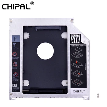 CHIPAL 10BUC Aluminiu SATA 3.0 2 HDD Caddy 9.5 mm SSD HDD Caz Cabina pentru Macbook Pro Air 13