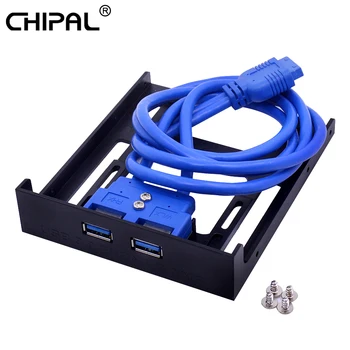 CHIPAL 2 Port USB 3.0 pe Panoul Frontal 20 Pini USB3.0 Hub de Expansiune Bay Adapter Suport de Plastic pentru PC Desktop 3.5 Inch Floppy Bay