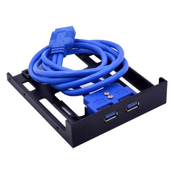 CHIPAL 5Gbps 20Pin 2 Port USB 3.0 pe Panoul Frontal Cablu Adaptor USB3.0 Hub Plastic Extinderea Suportului pentru PC Desktop 3.5