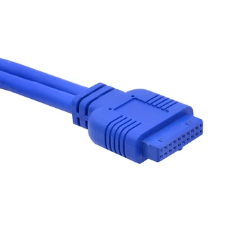 CHIPAL 5Gbps 20Pin 2 Port USB 3.0 pe Panoul Frontal Cablu Adaptor USB3.0 Hub Plastic Extinderea Suportului pentru PC Desktop 3.5