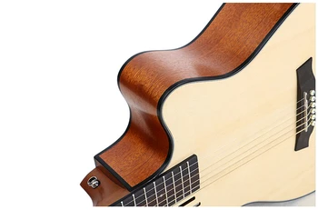 Chitara Acustica Din Oțel Electrice-String Flattop 40 Cm Un Corp Guitarra 6 Siruri De Caractere Pop Folk Secțiune Lemn De Molid Linii De Culoare